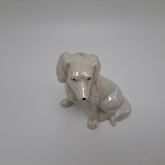 Lusterware Ceramic Dog Figurine Cocker Spaniel White Collectible Vintage - Picture 15 of 16